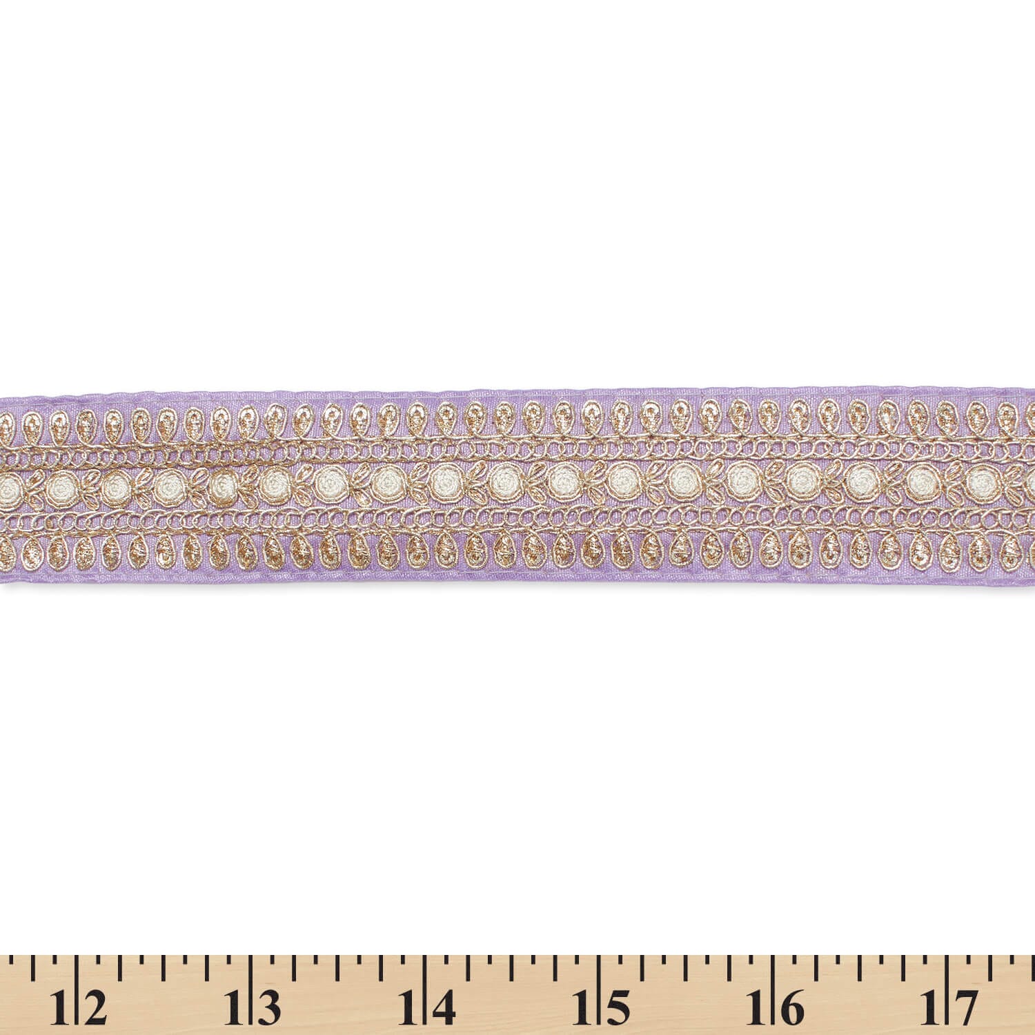 1.5 Inch Floral Petal Corded Two Tone Woven Trim - Image 16