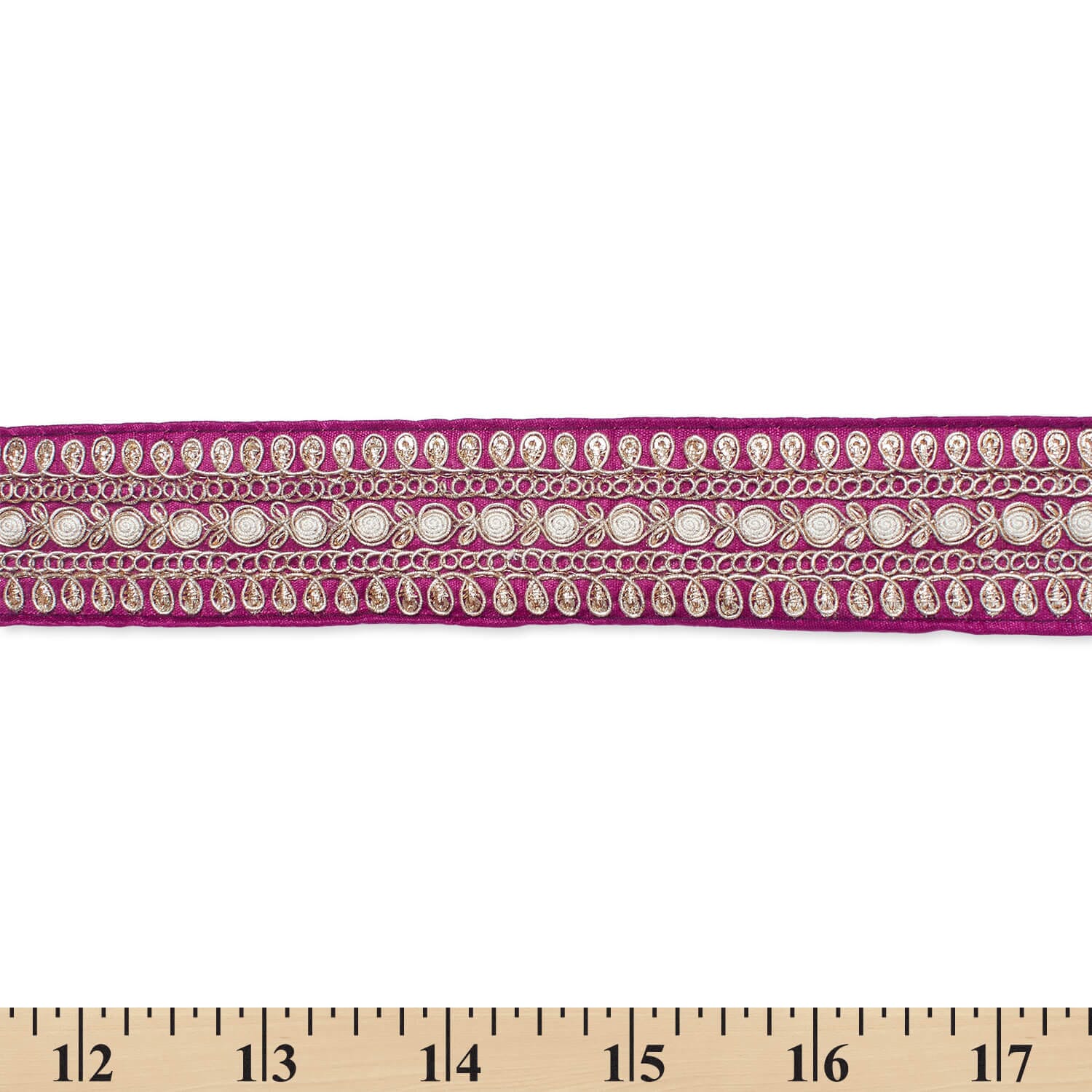 1.5 Inch Floral Petal Corded Two Tone Woven Trim - Image 28
