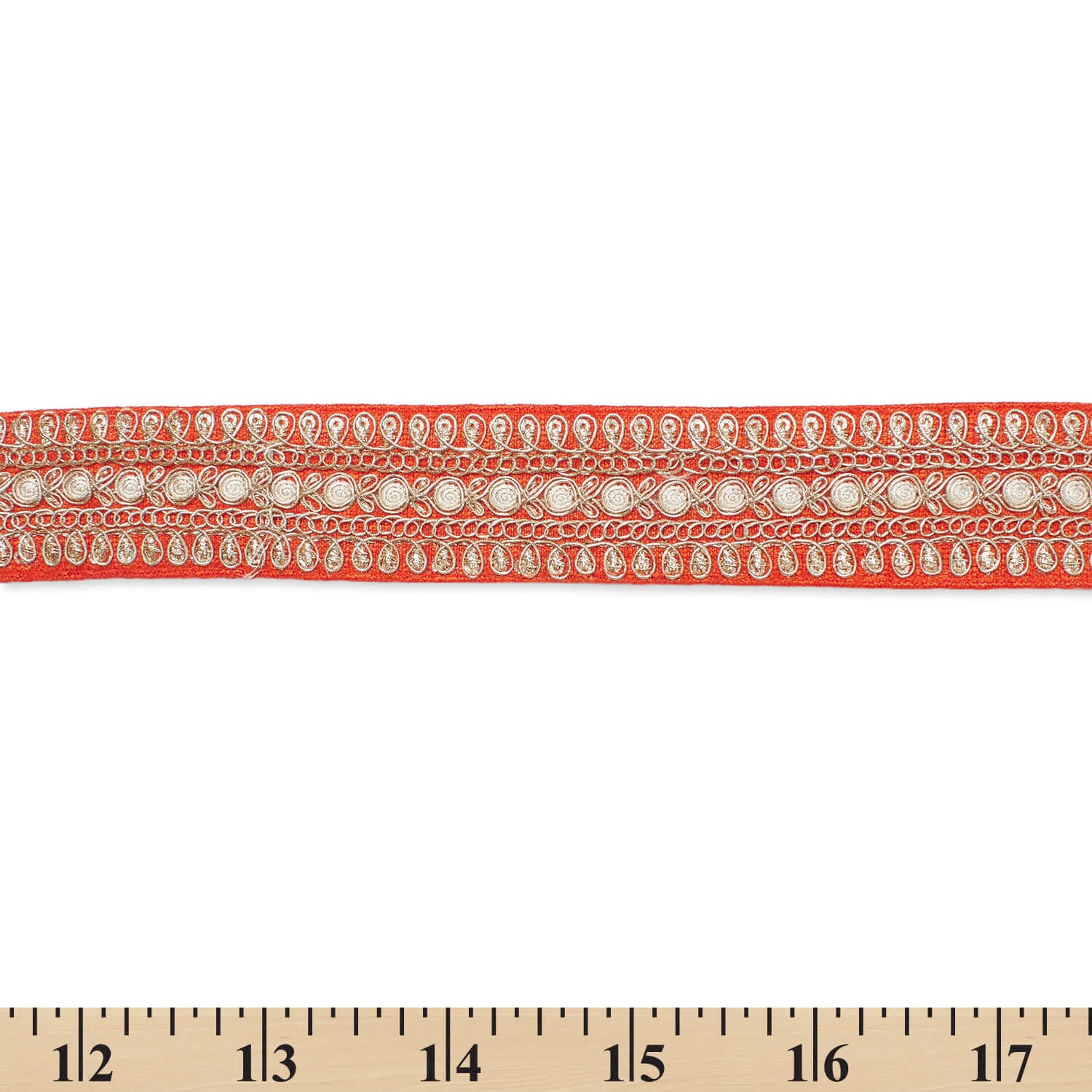 1.5 Inch Floral Petal Corded Two Tone Woven Trim - Image 34