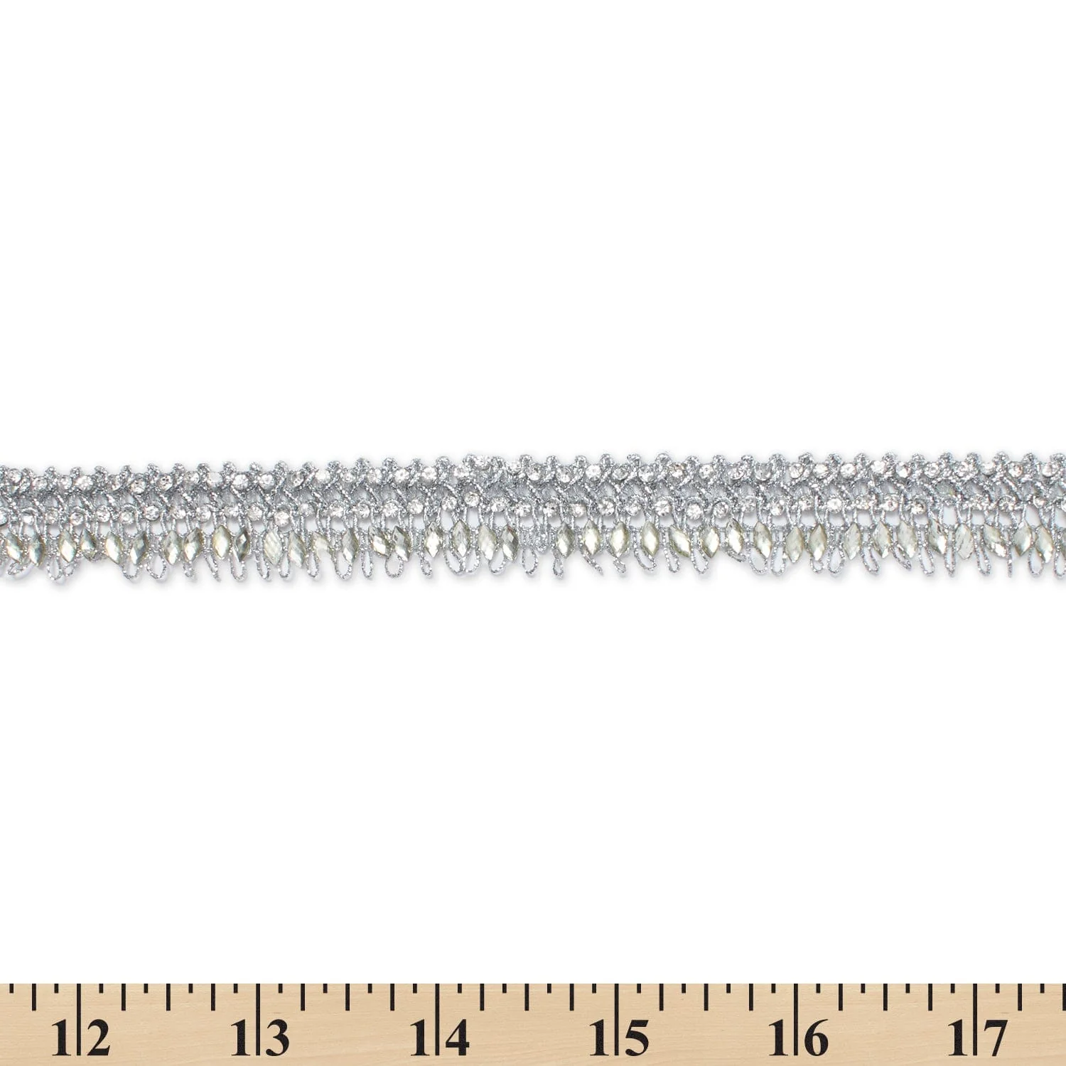 1 Inch Glitter Gem Gut Rhinestone Corded Trim (9.8 Yards / 9 Meters) - Image 4