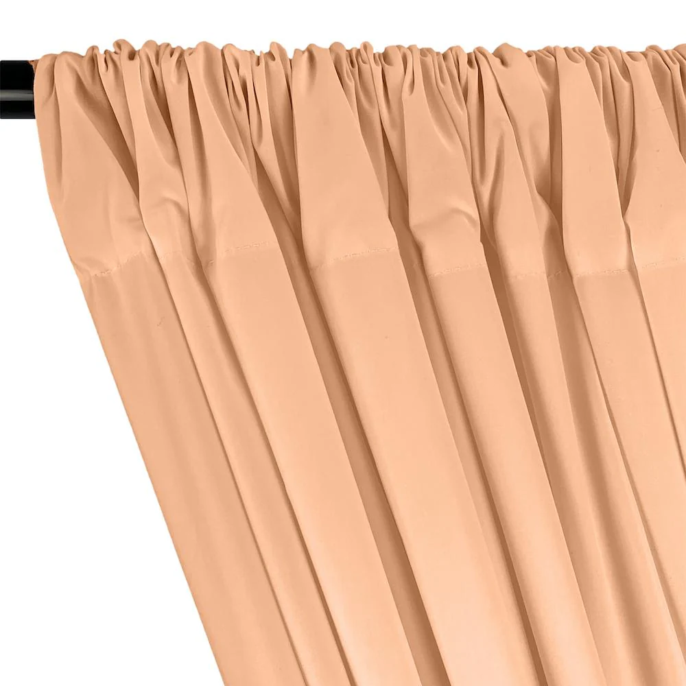 100% Cotton Broadcloth Rod Pocket Curtains - Peach - Image 2