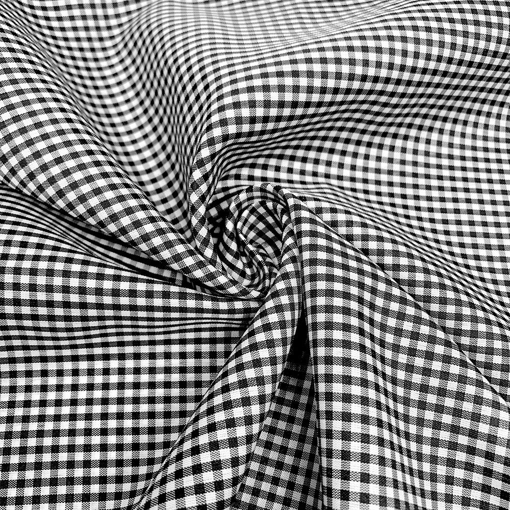 2 mm Gingham Check Plaid Polyester Cotton Poplin - Image 35