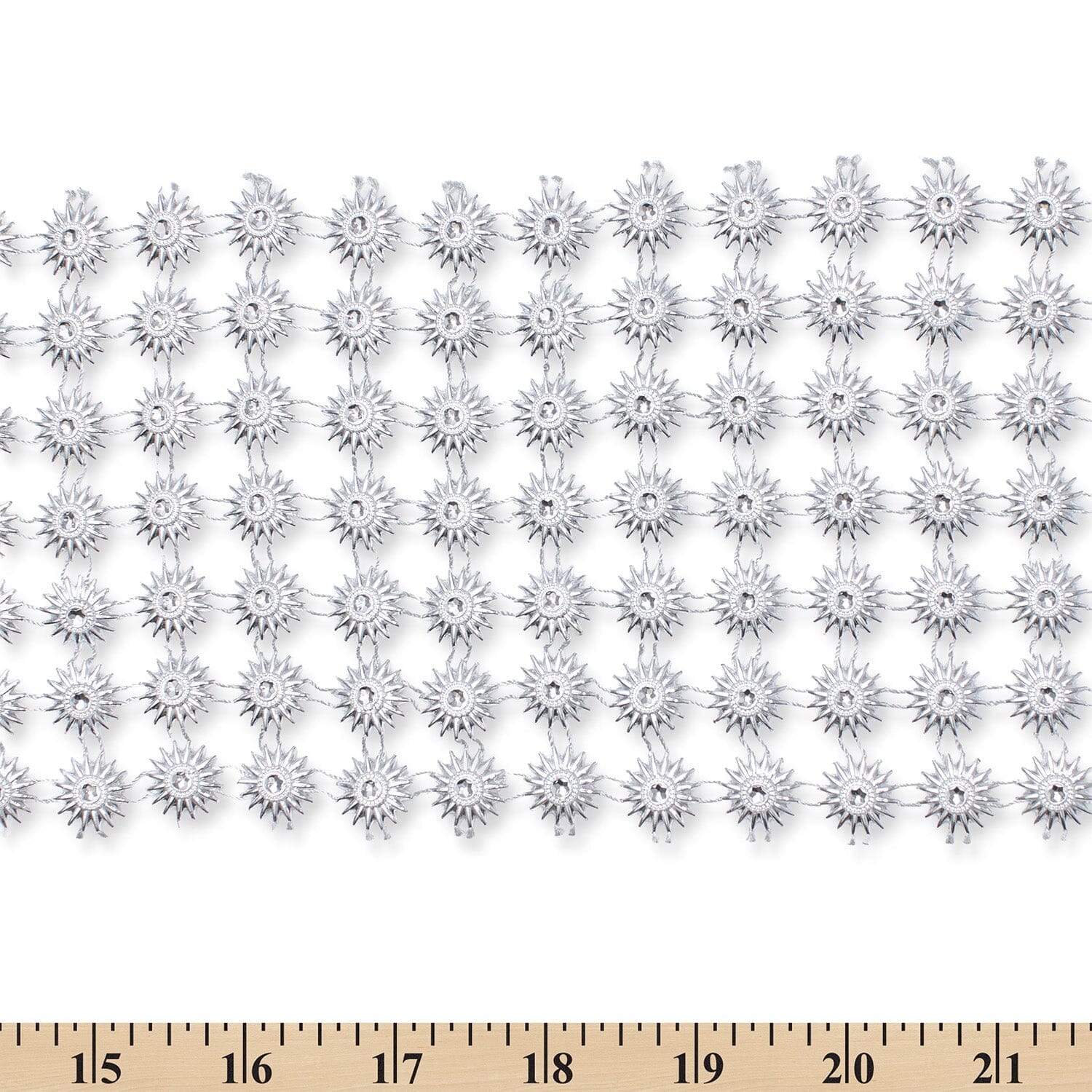 4.5 Inch Sunflower Filigree Metallic Rhinestone Lace Trim (10 Yards) - Image 4