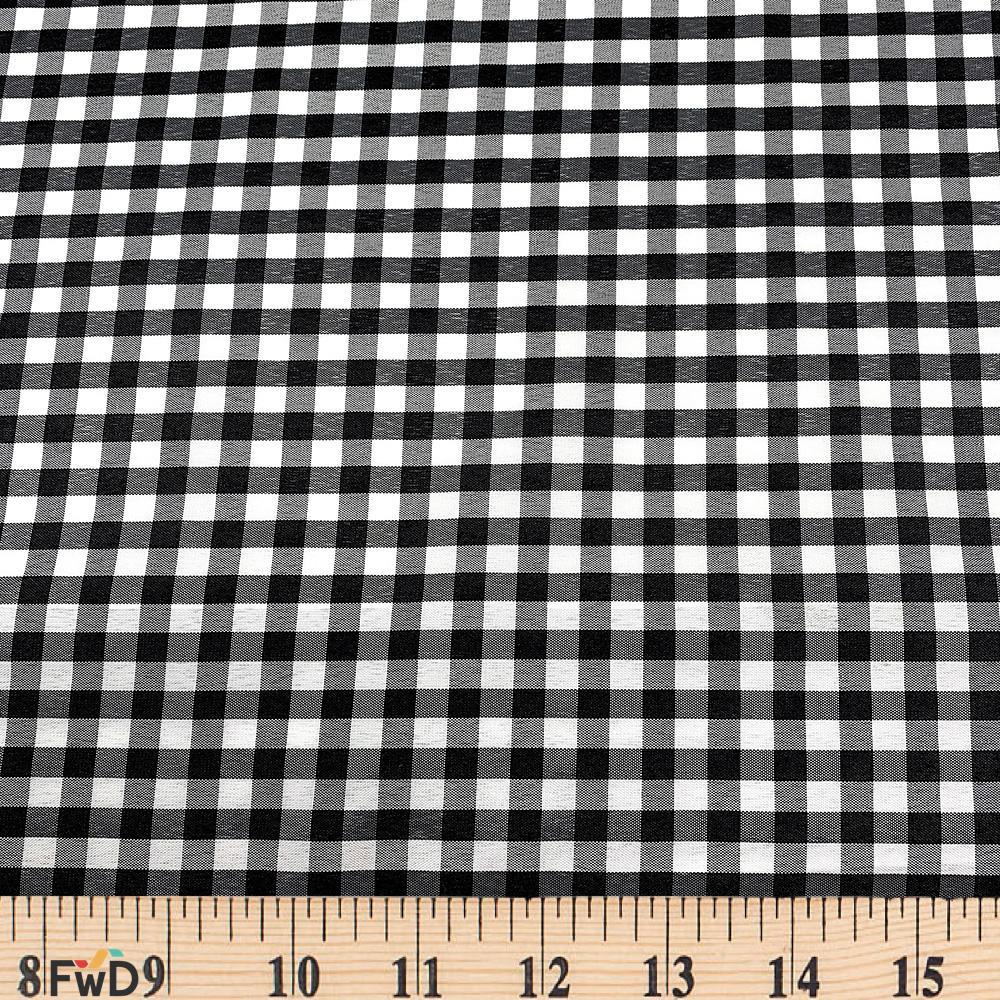 7 mm Gingham Check Plaid Polyester Cotton Poplin - Image 25