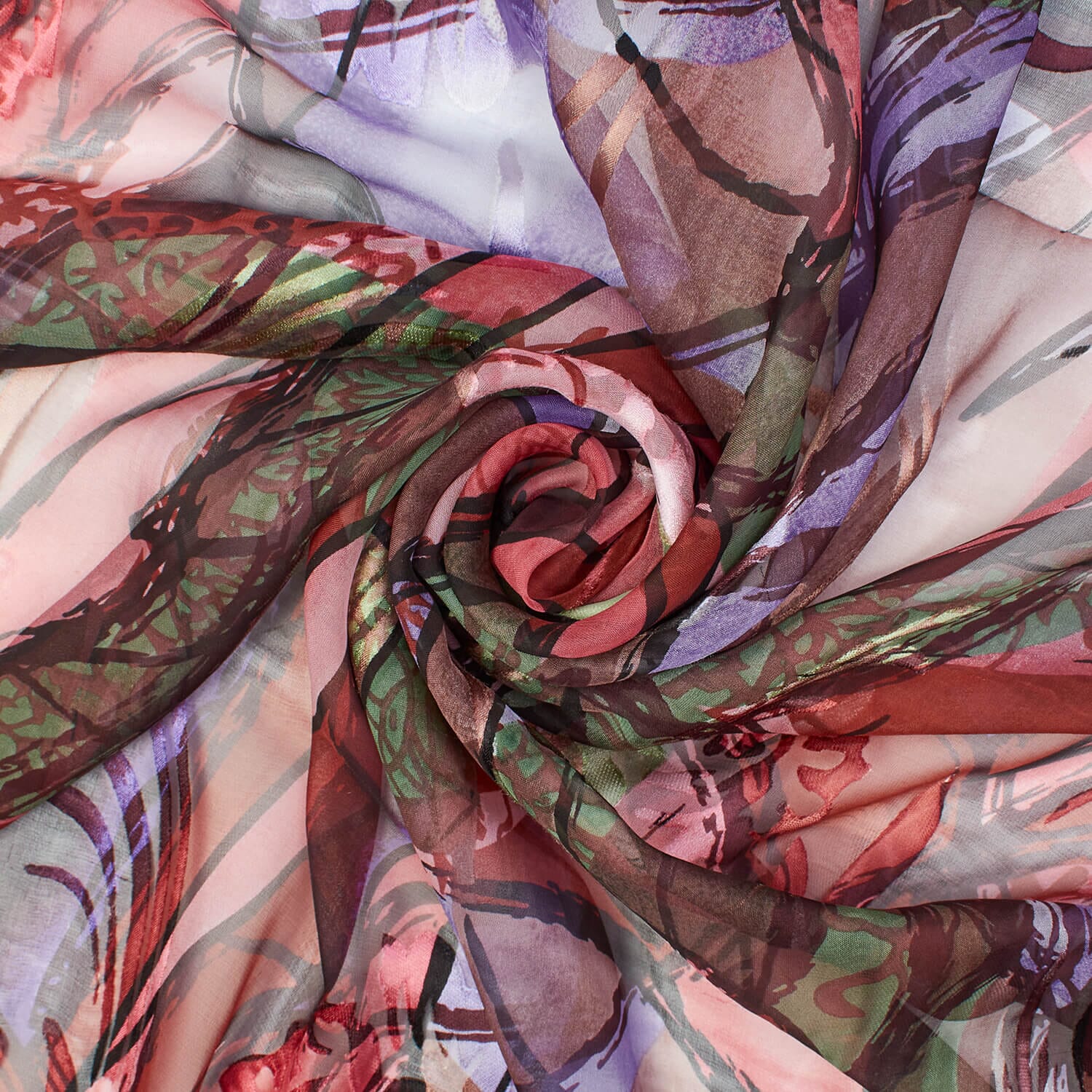Abstract Burnout Printed Silk Chiffon - Image 9