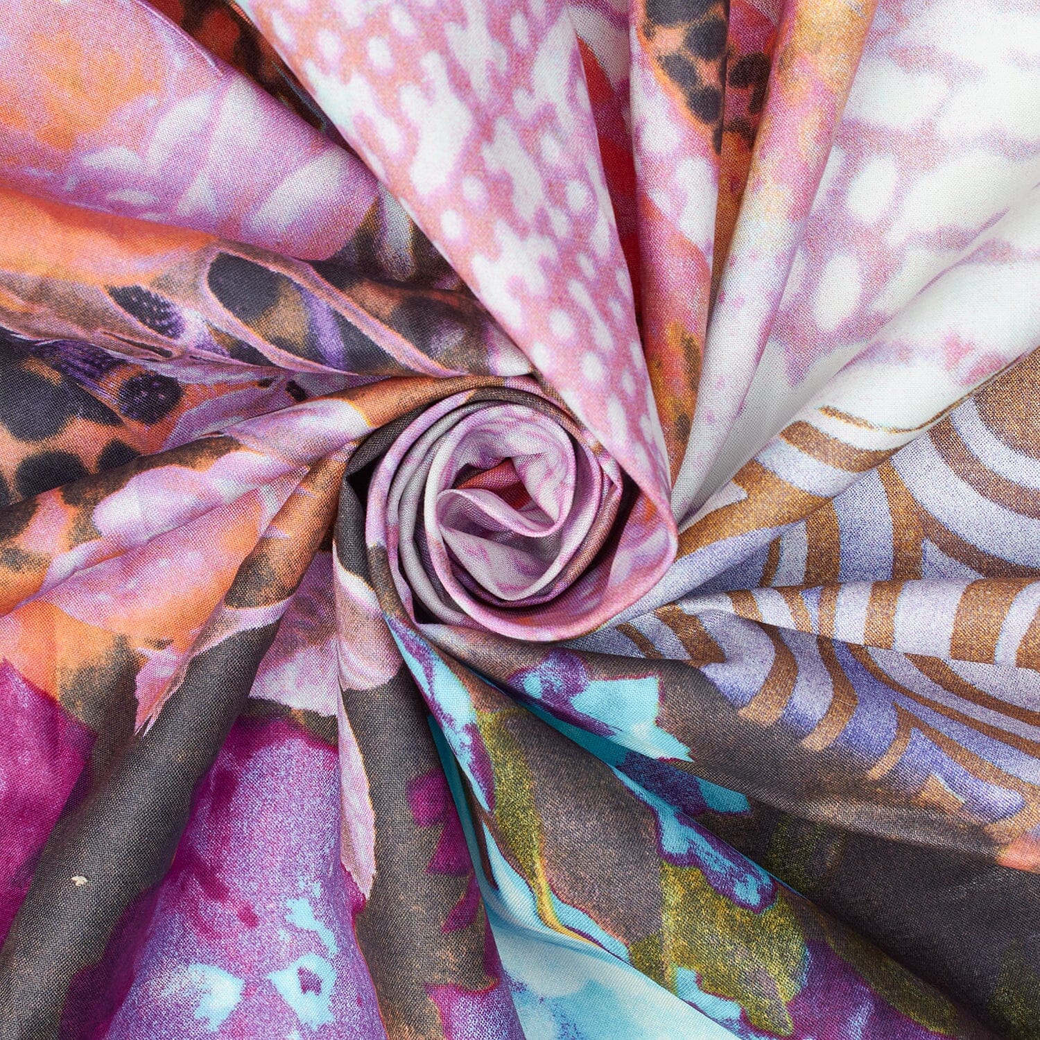 Abstract Floral Printed Cotton Broadcloth - Image 2