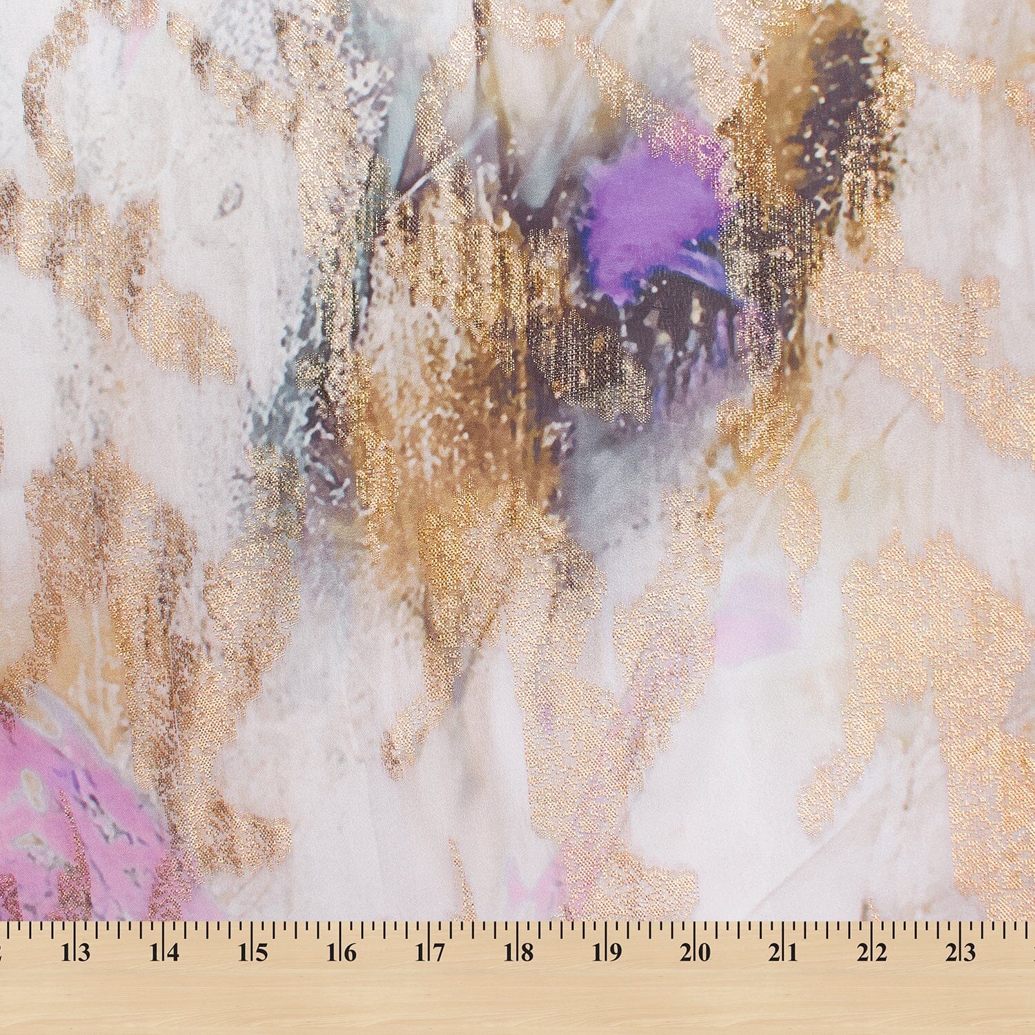 Abstract Printed Metallic Embroidered Satin - Image 13
