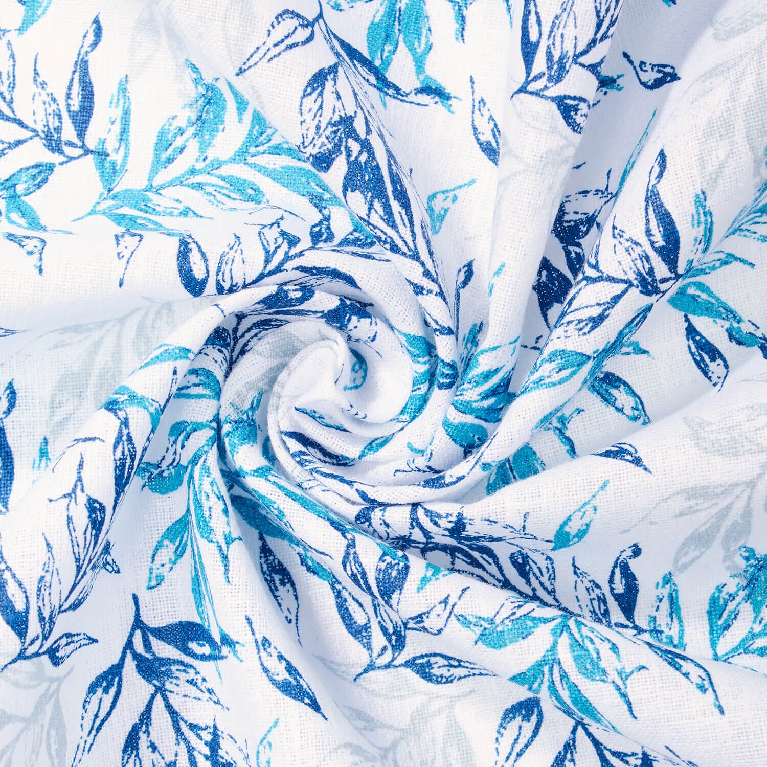 Bay Leaf Print Linen-Look - Image 9