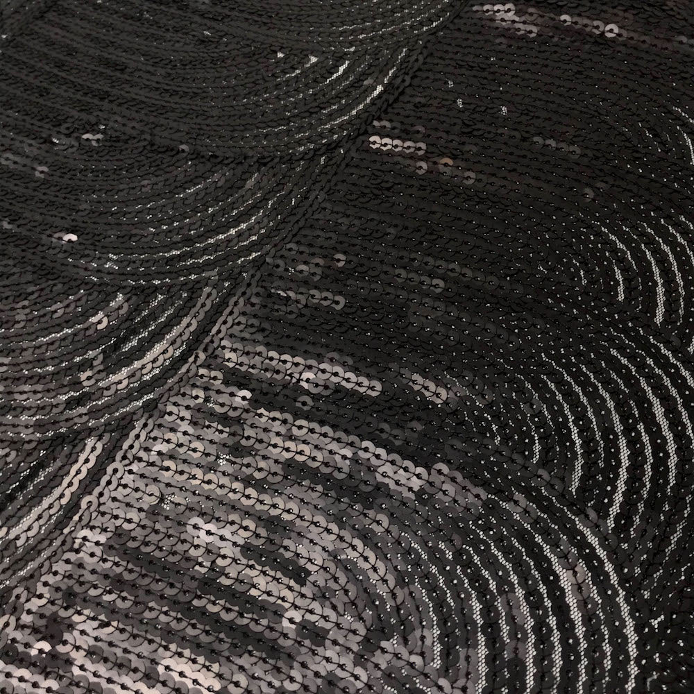 Black Spiral Sequins on Mesh - Image 2