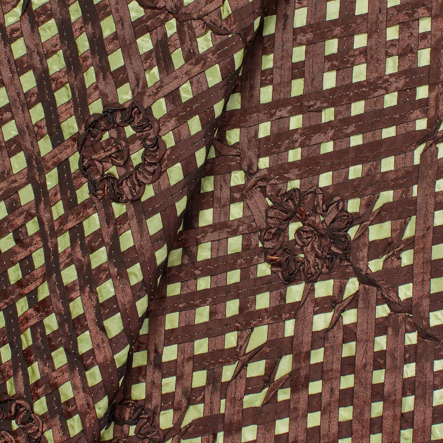 Black Trellis Rosette Ribbon On Taffeta - Image 6