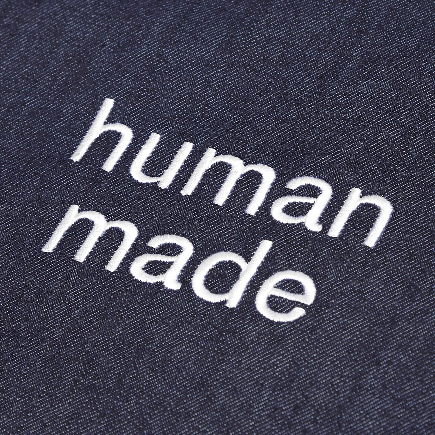 Blue Denim (10 oz) "Human Made" Reusable Tote Bag - Image 3