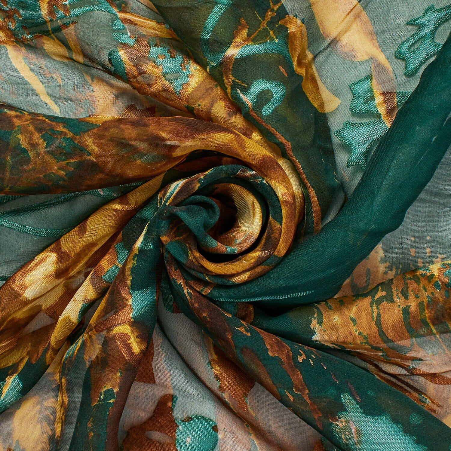 Burnout Floral Printed Chiffon Embroidery - Image 2