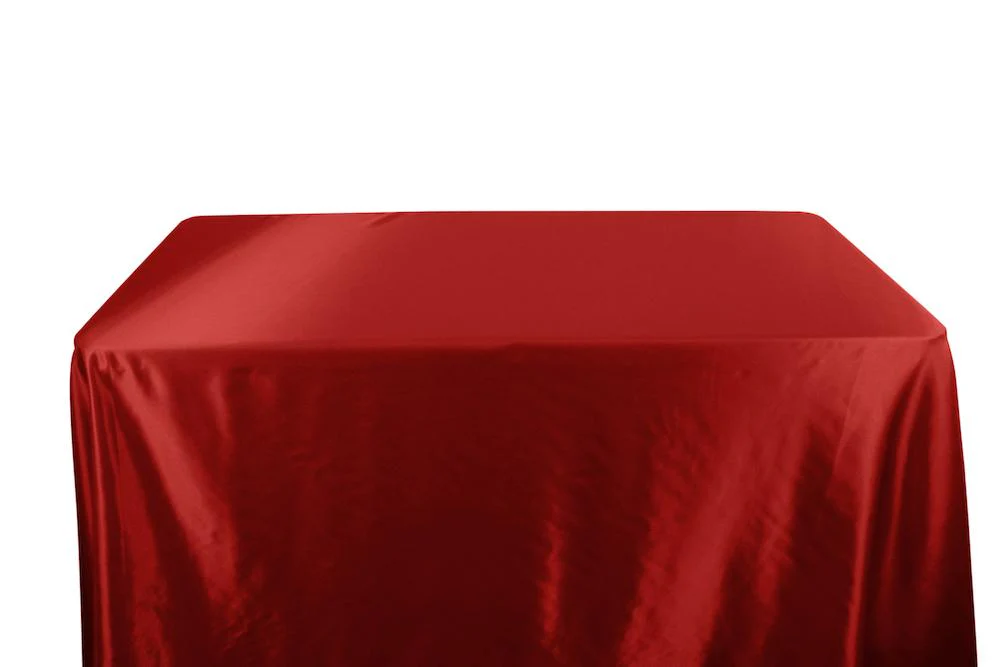 Charmeuse Satin Banquet Rectangular Table Covers - 8 Feet - Image 32
