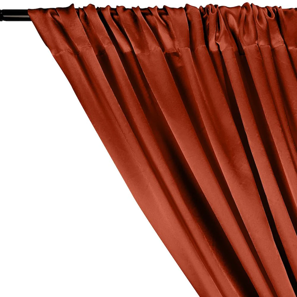 Charmeuse Satin Rod Pocket Curtains - Rust - Image 2