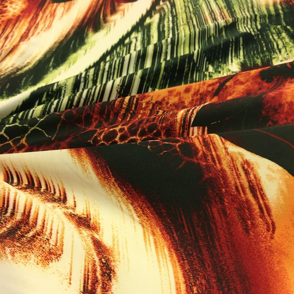 Claritza Red Printed Charmeuse - Image 2