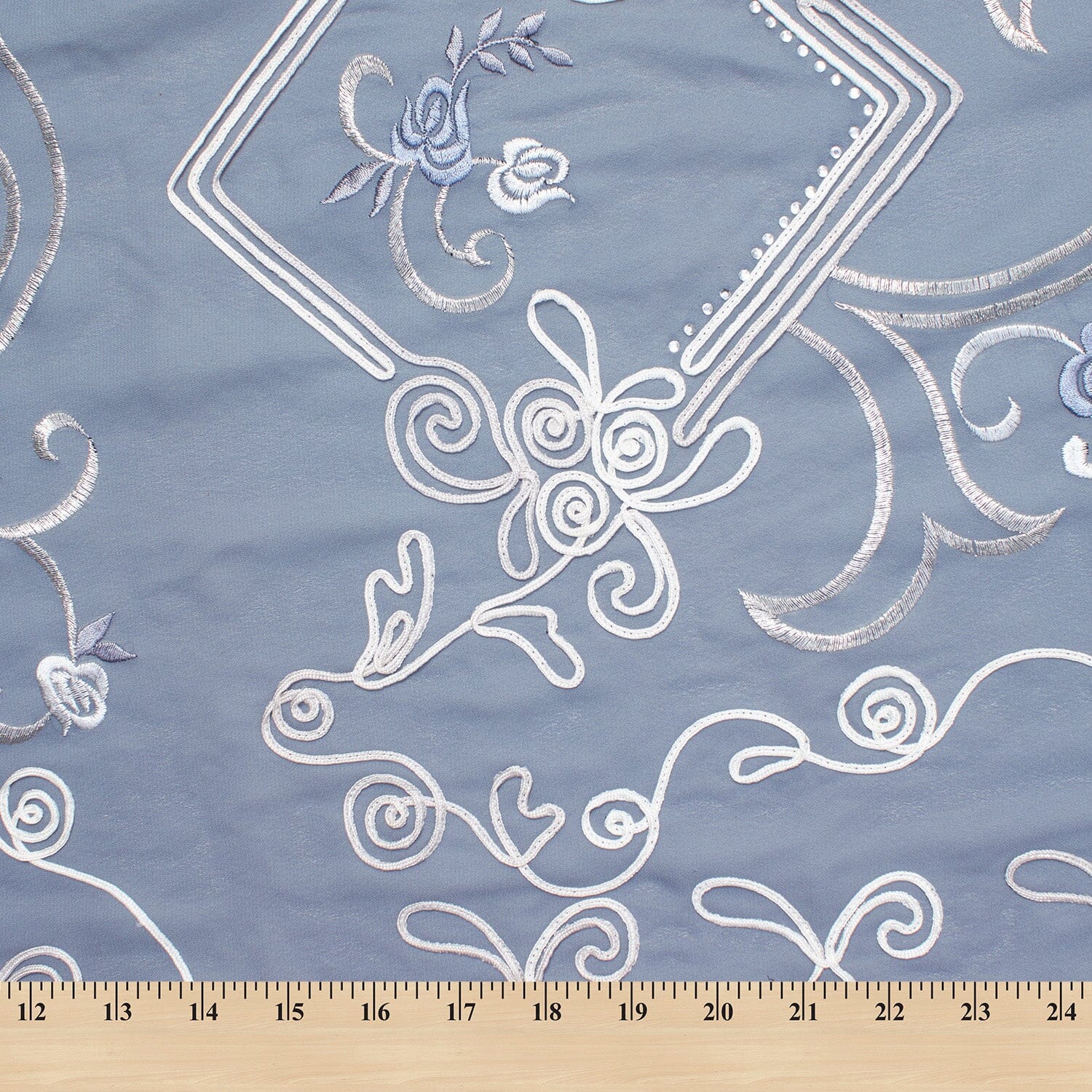 Corded Floral Embroidery On Georgette - Image 8