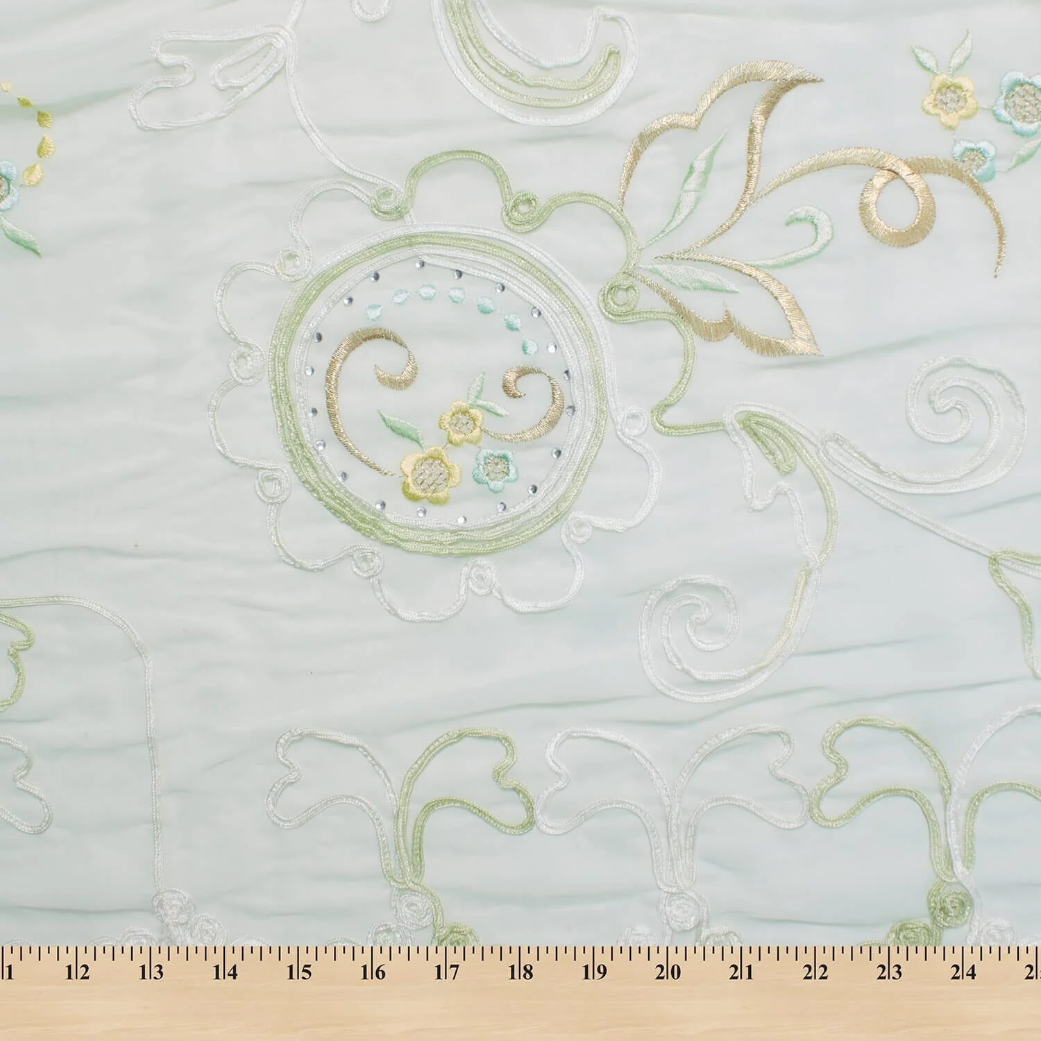 Corded Floral Rhinestone Embroidery On Georgette - Image 4