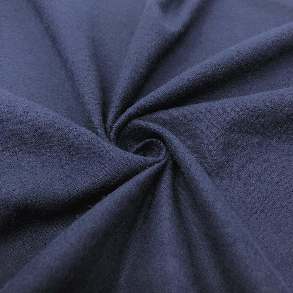 Cotton Flannel Rod Pocket Curtains - Navy Blue - Image 3