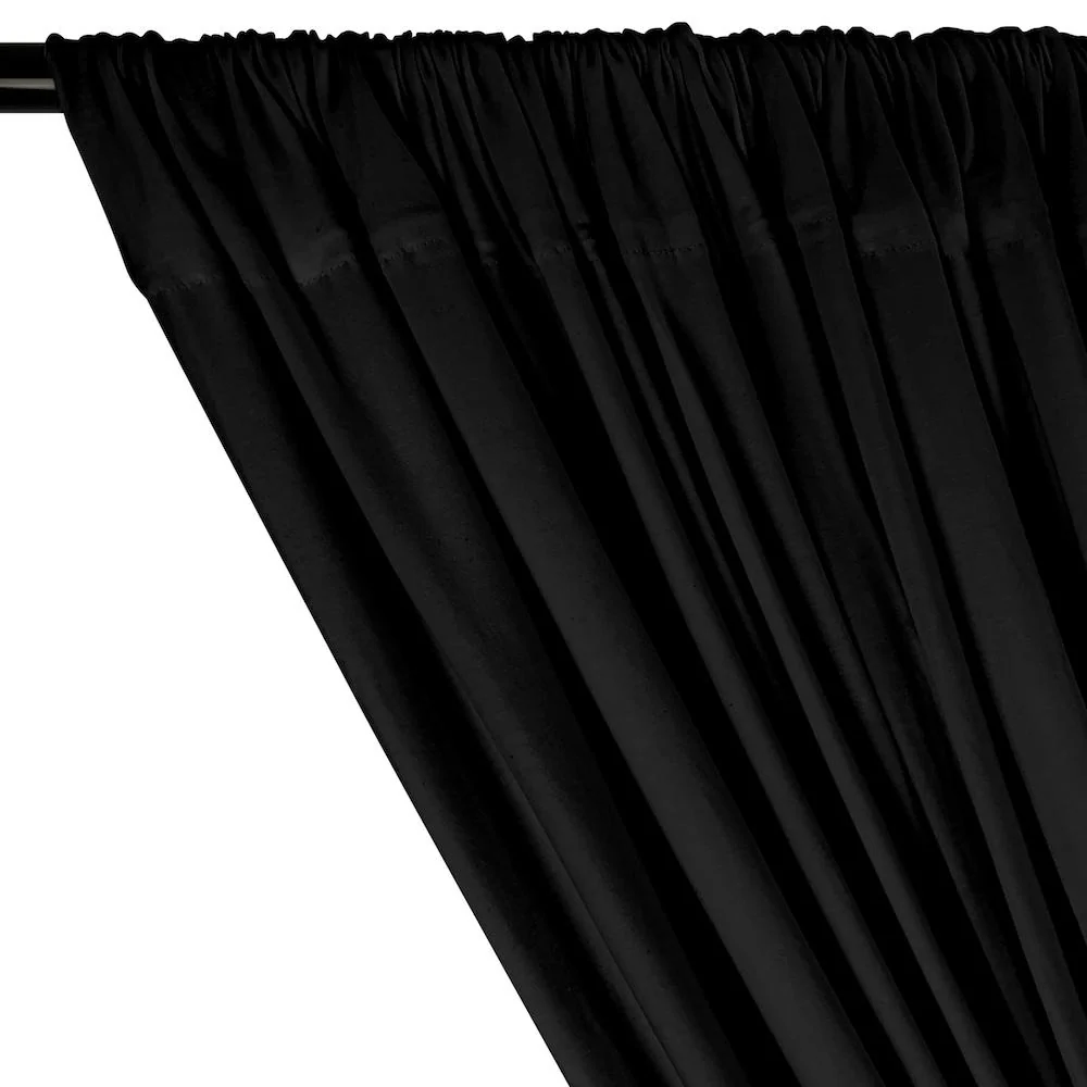 Cotton Jersey Rod Pocket Curtains - Black - Image 2