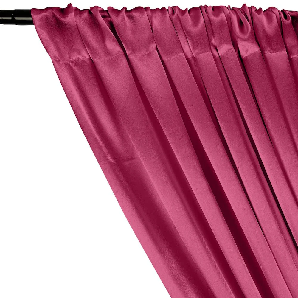 Crepe Back Satin Rod Pocket Curtains - Dark Fuchsia - Image 2