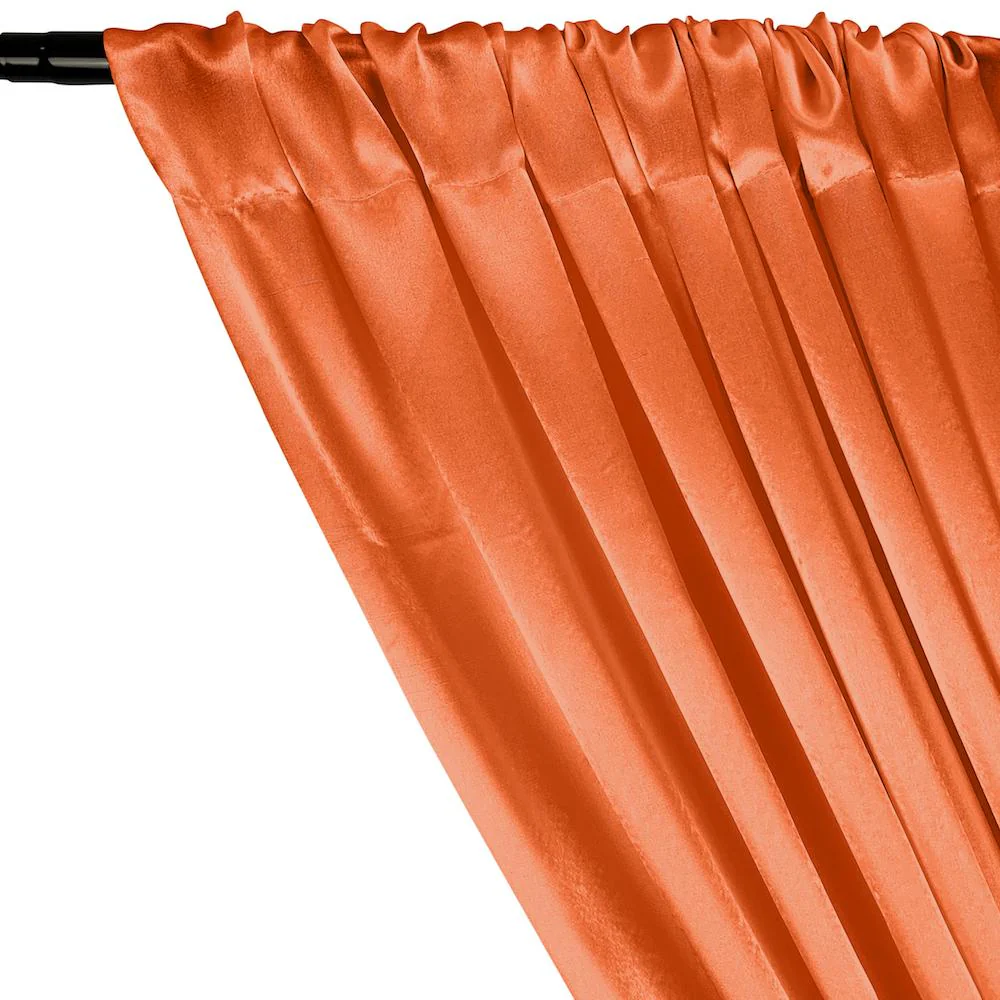 Crepe Back Satin Rod Pocket Curtains - Neon Orange - Image 2
