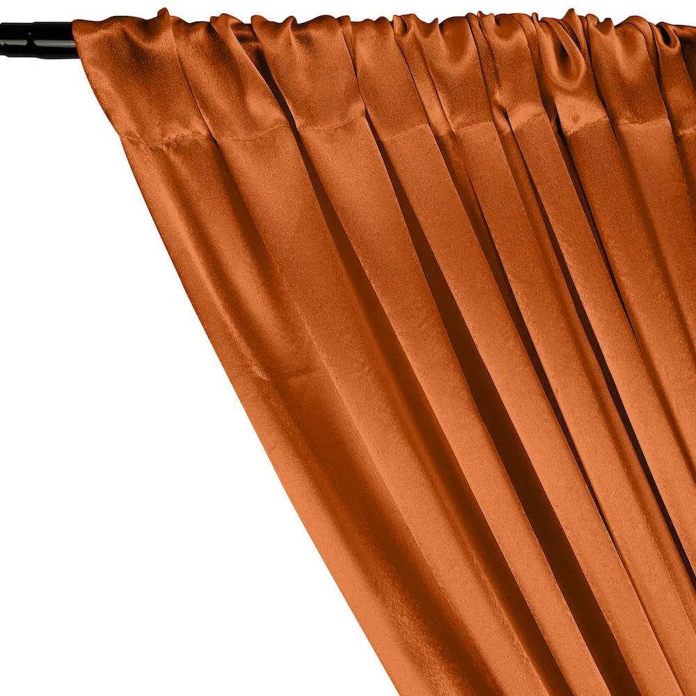 Crepe Back Satin Rod Pocket Curtains - Orange - Image 2