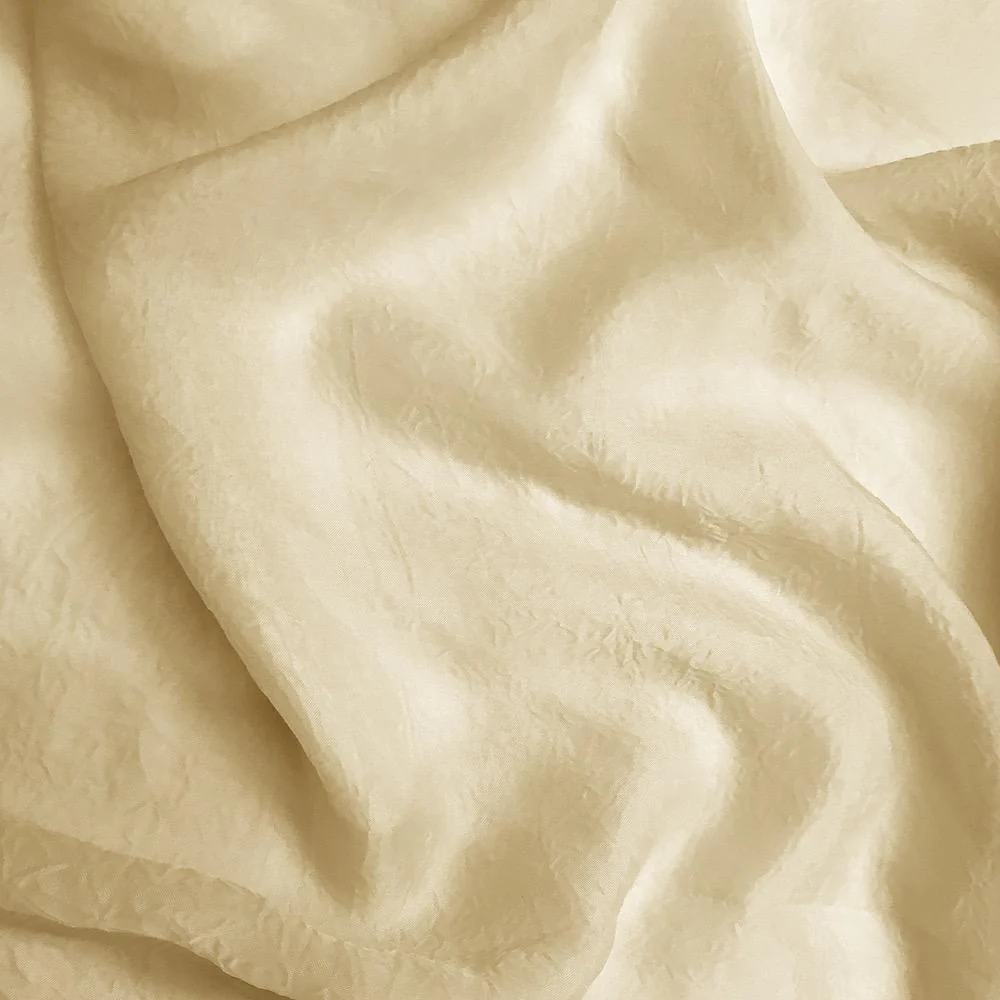 Crushed Sheer Voile Rod Pocket Curtains - Champagne - Image 3