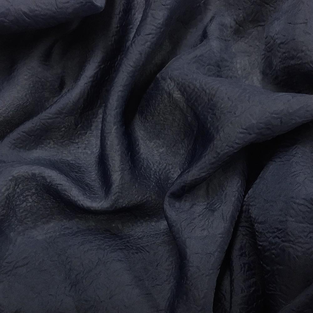 Crushed Sheer Voile Rod Pocket Curtains - Navy Blue - Image 3