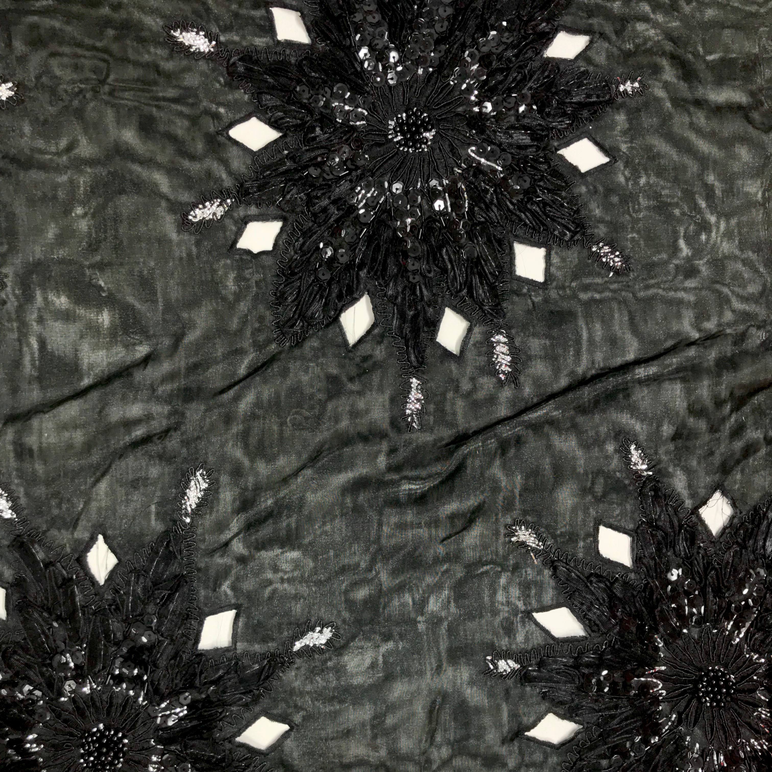 Double Layered Embroidery Pearl with Sequins on Organza - Image 8
