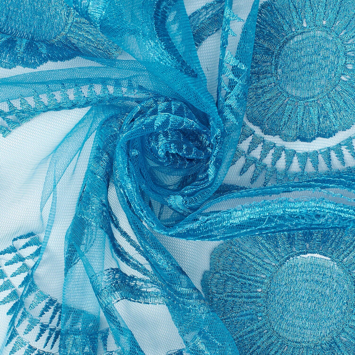 Embroidered Sunflowers On Mesh - Image 2