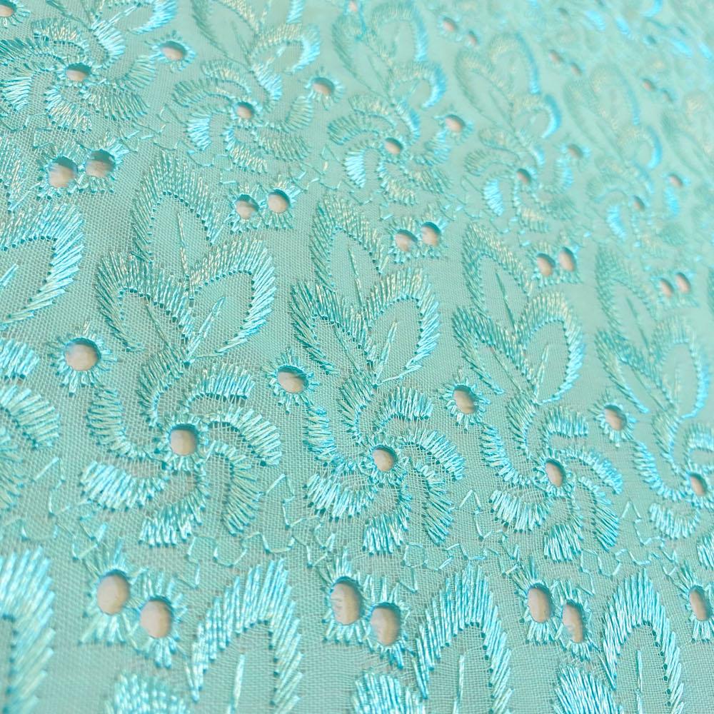 Eyelet Floral Embroidery Fabric - Image 30