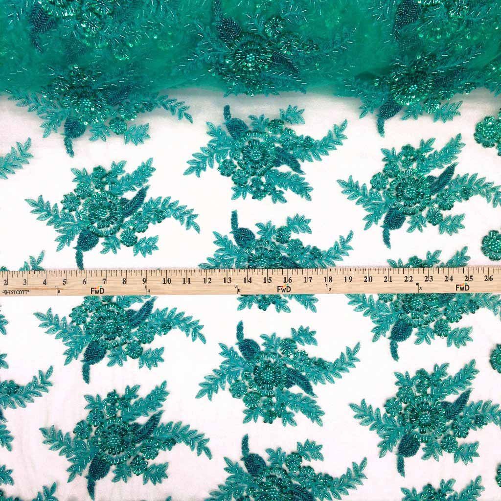 Floral Bridal Lace Beaded Fabric - Image 35