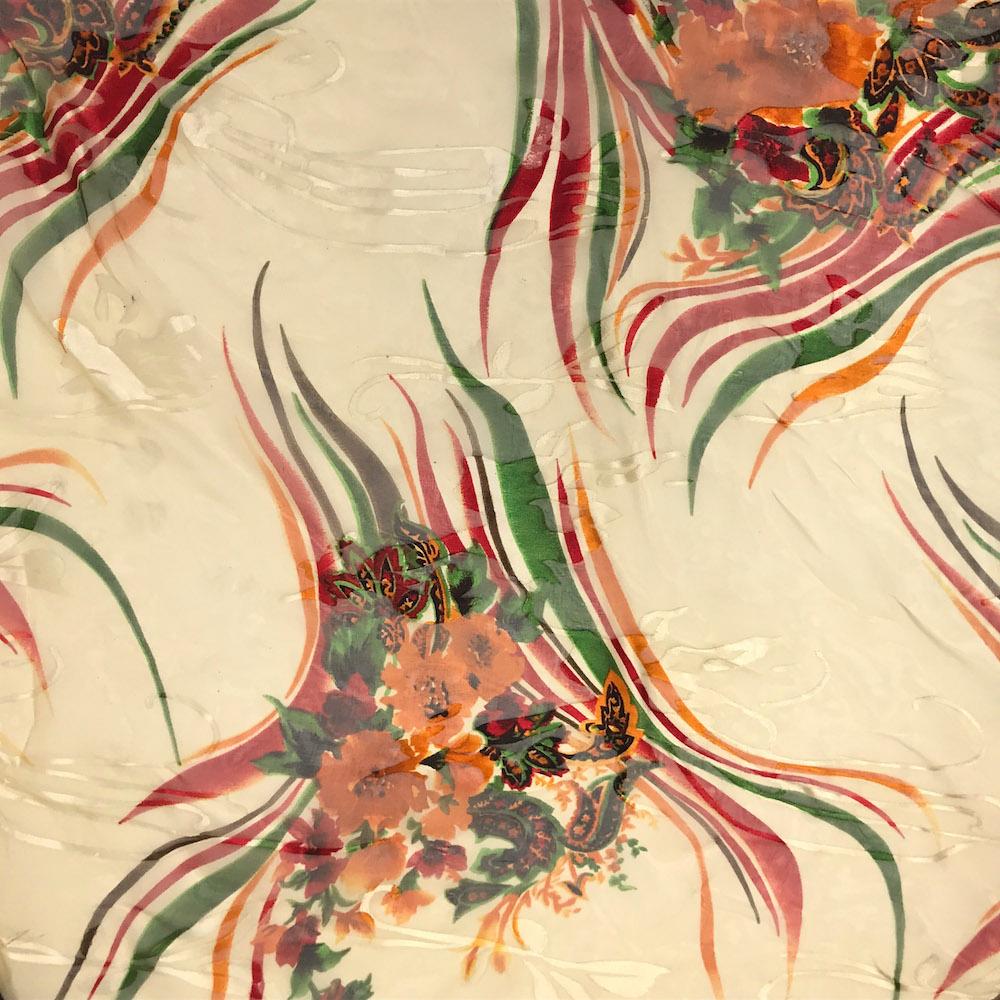 Floral Burnout Printed Silk Chiffon - Image 3