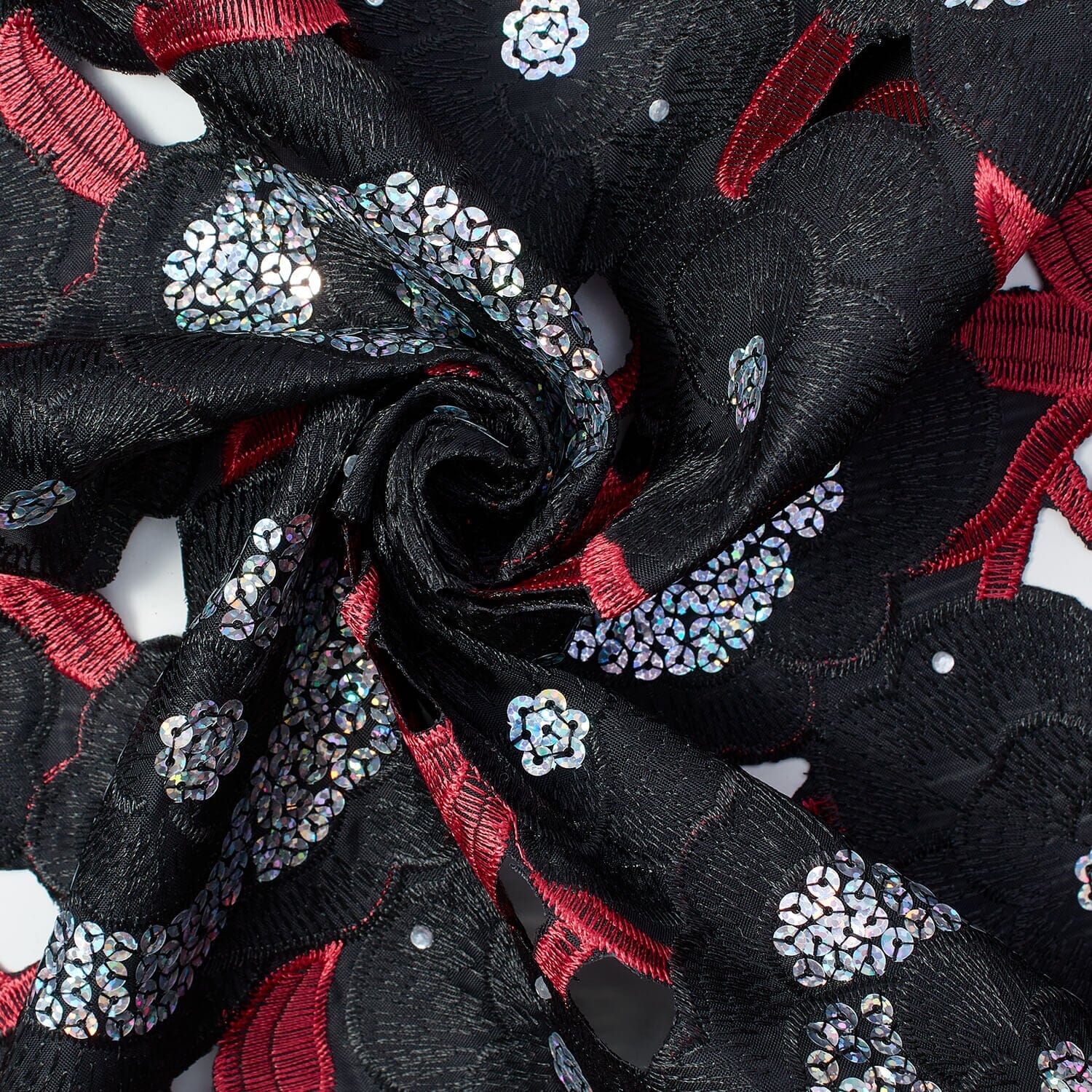 Floral Organza Embroidery Lace with Sequins - Image 16