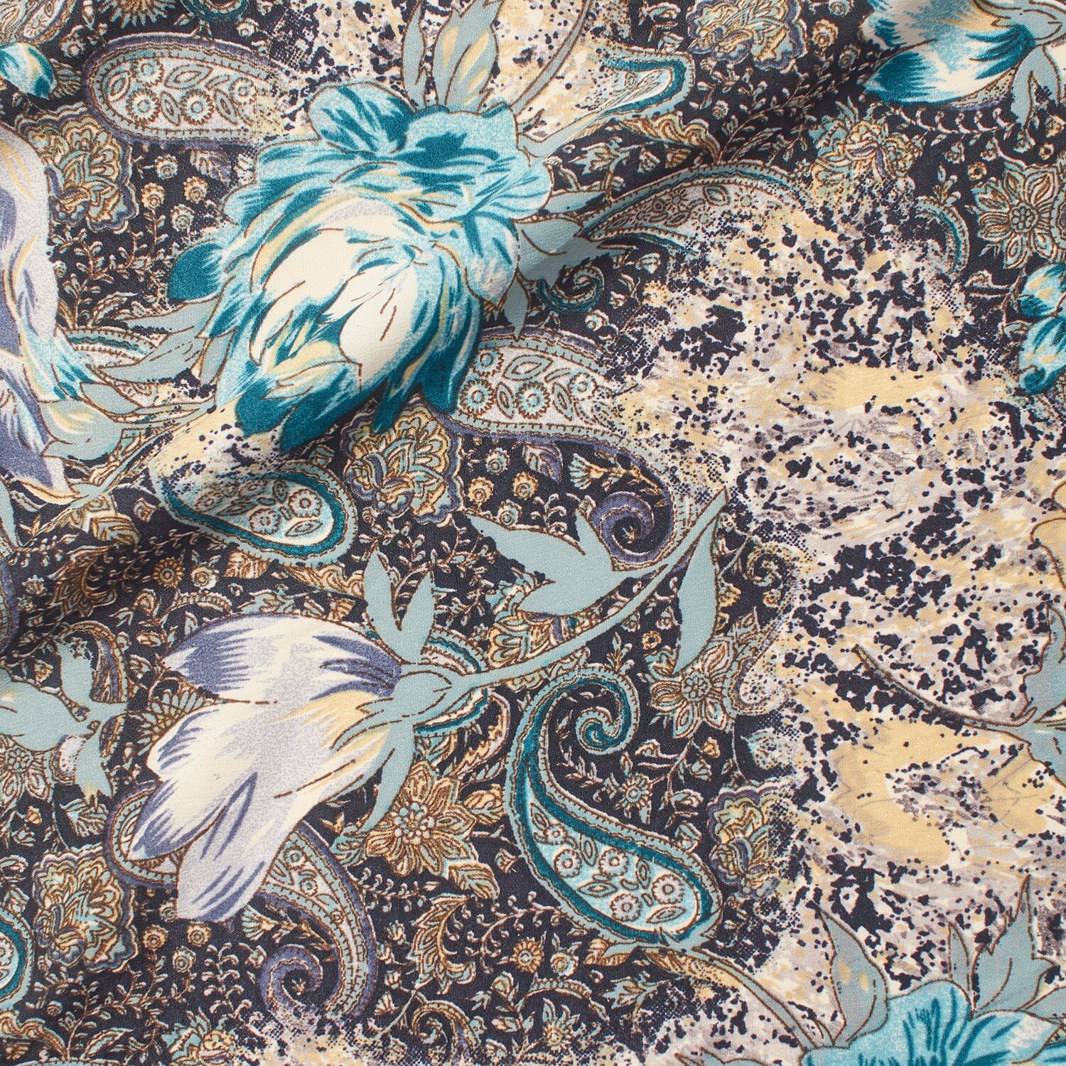 Floral Paisley Printed Tissue Faille - Image 9