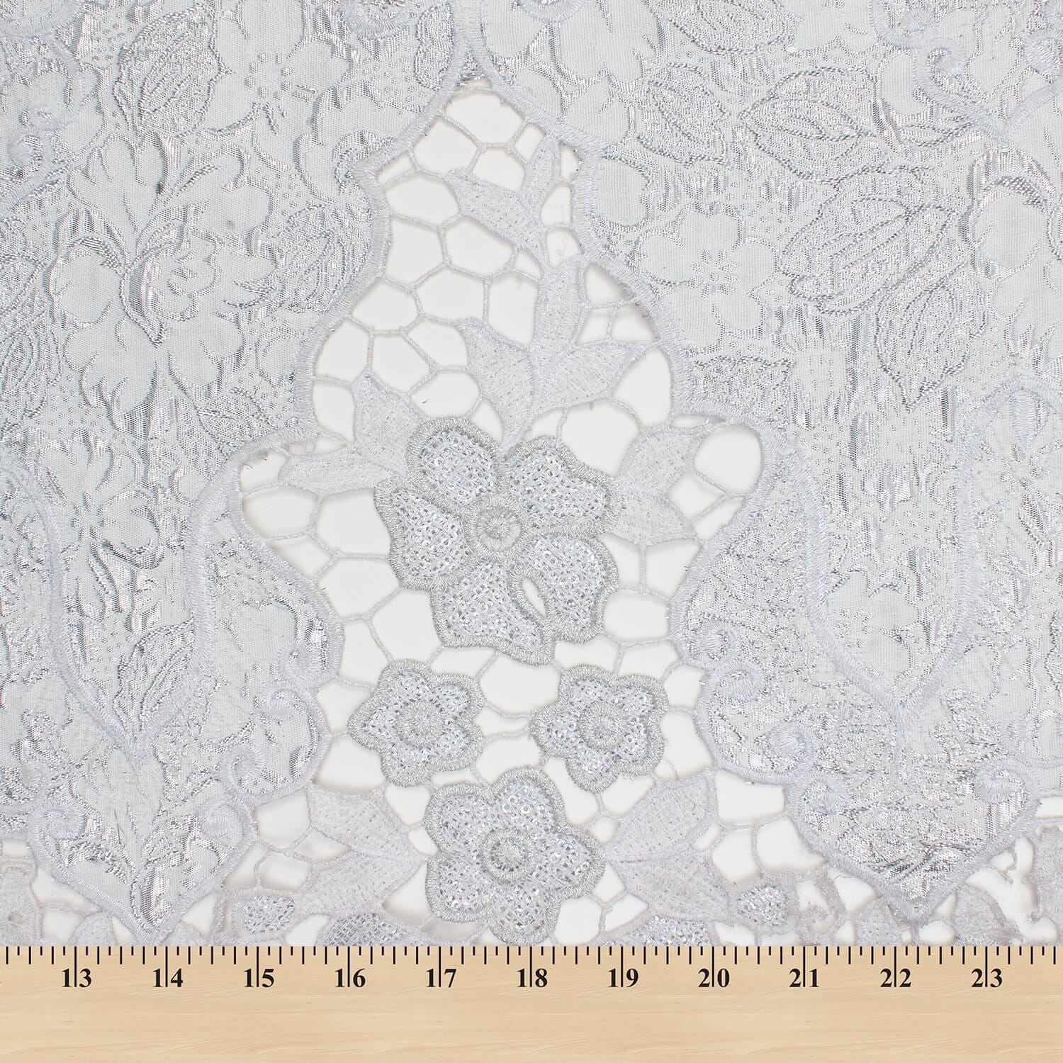 Floral Sequin Metallic Jacquard Lace - Image 4