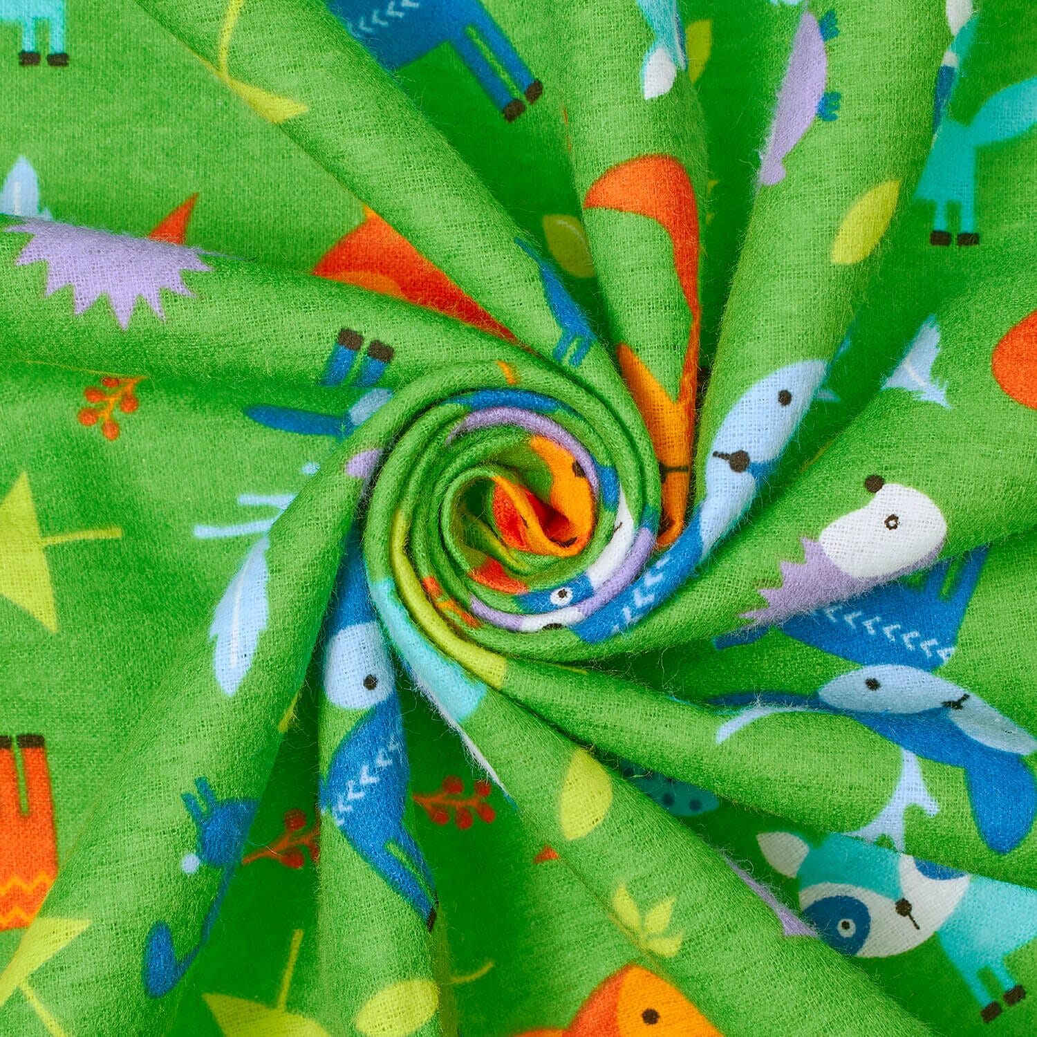 Forest Animals Printed Cotton Flannel - Image 3