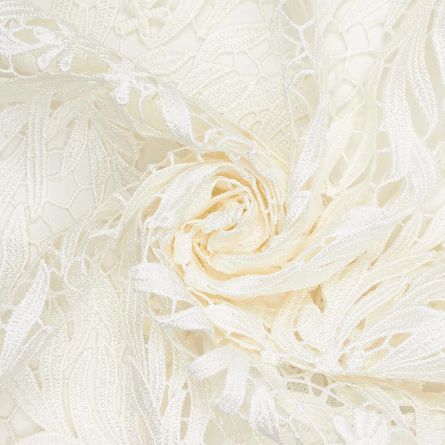 Garden Floral Vine Guipure French Venice Lace - Off White - Image 3