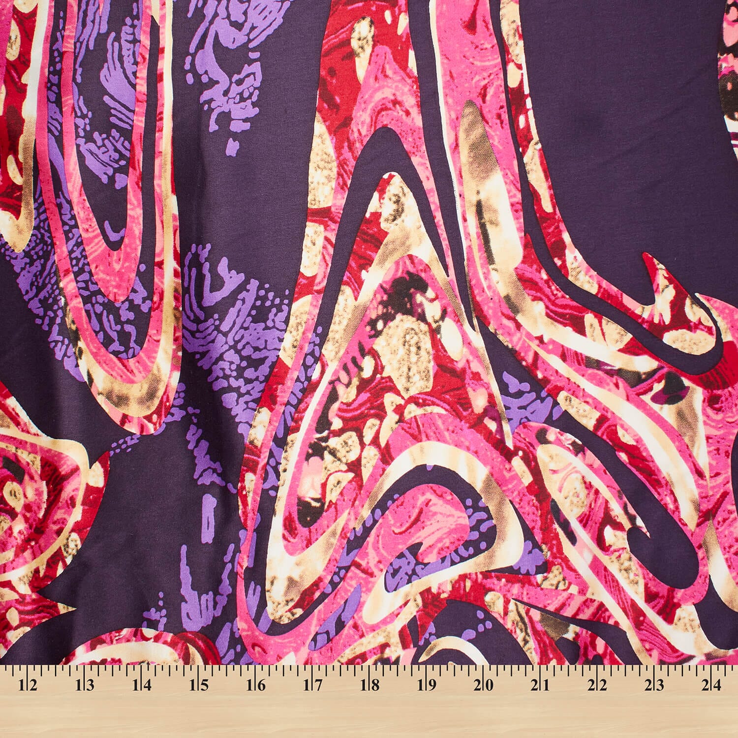 George Abstract Printed Silk Charmeuse - Image 3