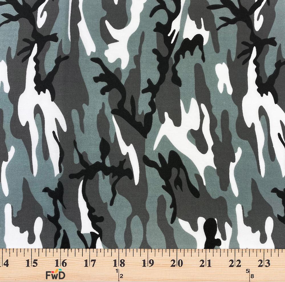 Grey Marine Camo Print Broadcloth - Image 3