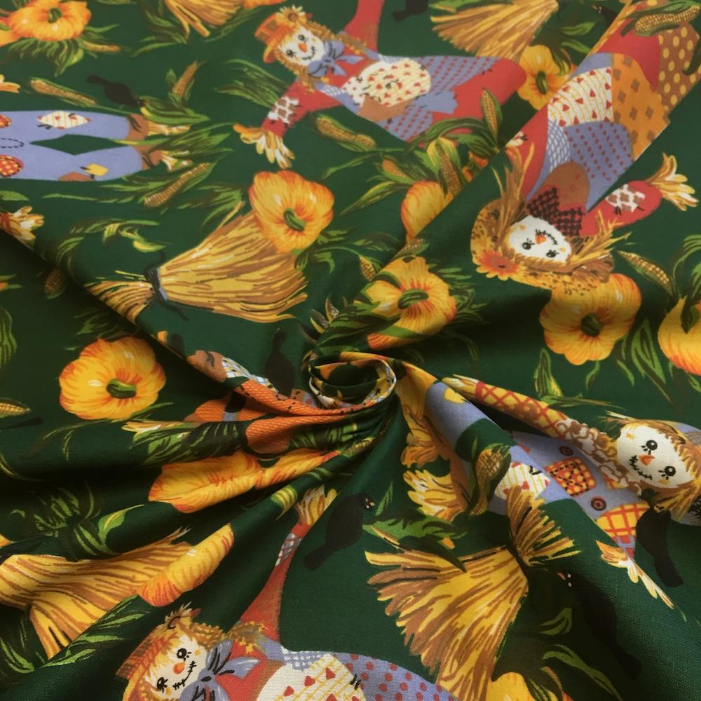 Scarecrow Green Printed Cotton - Image 2