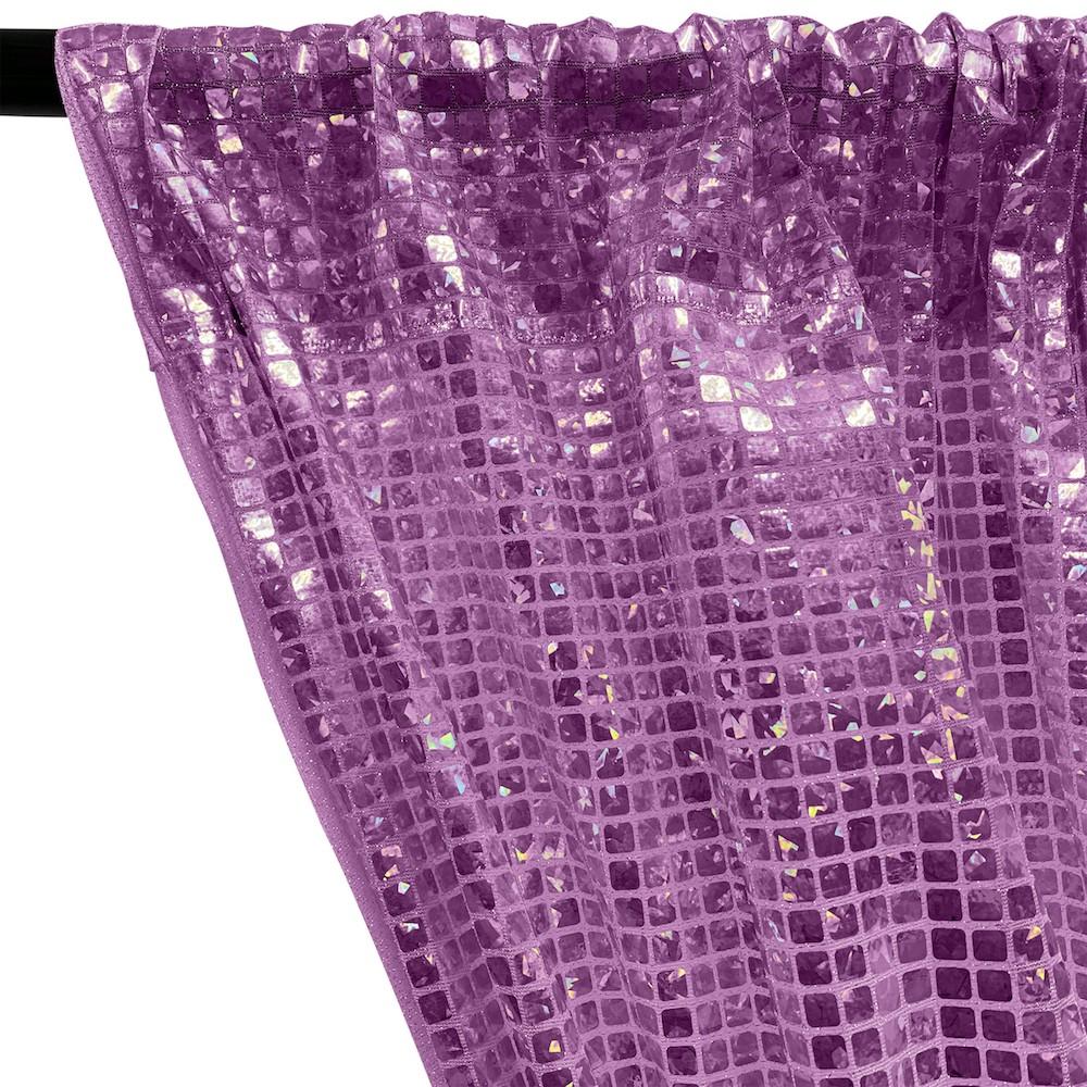 Hologram 8mm Square Sequins Rod Pocket Curtains - Lilac - Image 2
