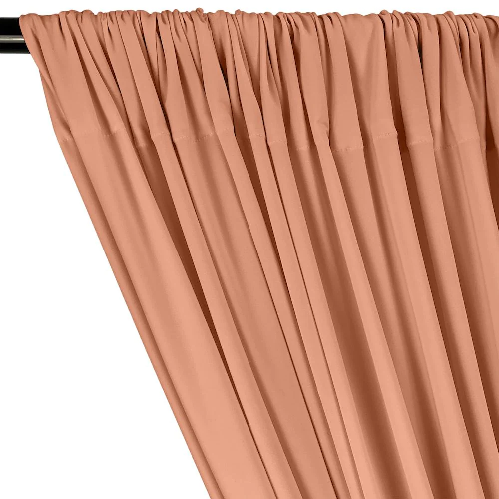 ITY Knit Stretch Jersey Rod Pocket Curtains - Peach - Image 2