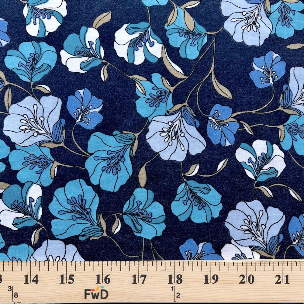 Madeline Navy Print Broadcloth - Image 2