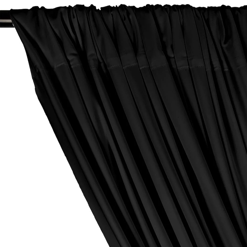 Matte Milliskin Rod Pocket Curtains - Black - Image 2