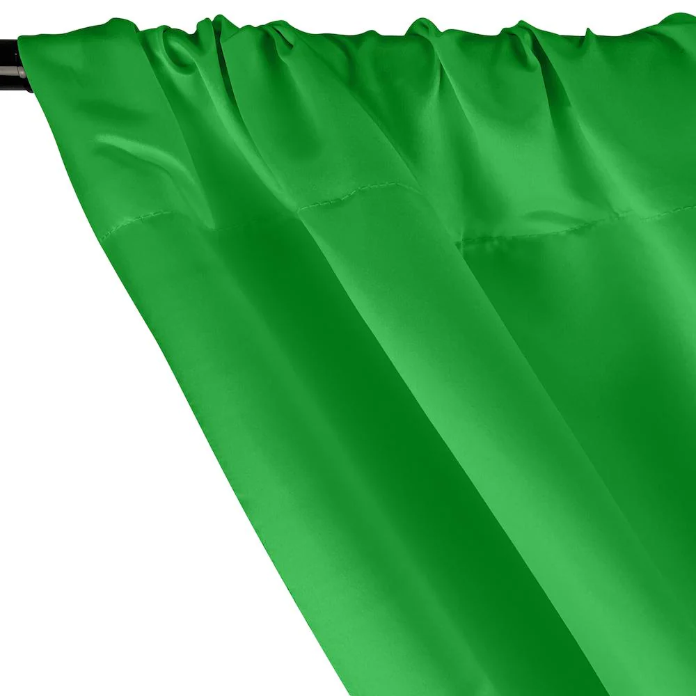 Matte Satin (Peau de Soie) Rod Pocket Curtains - Kelly Green - Image 2