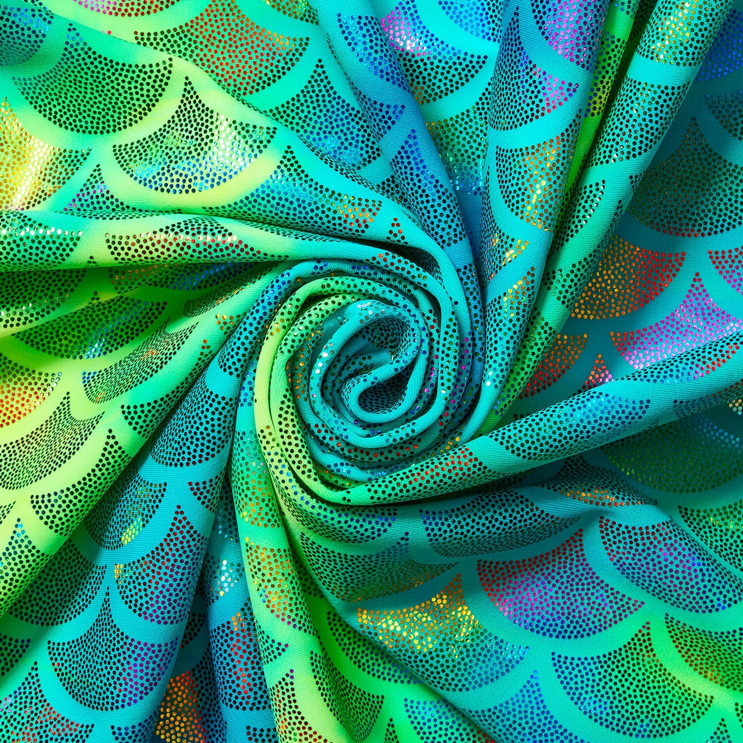 Mermaid Scale Hologram Tricot Foil Fabric - Image 6