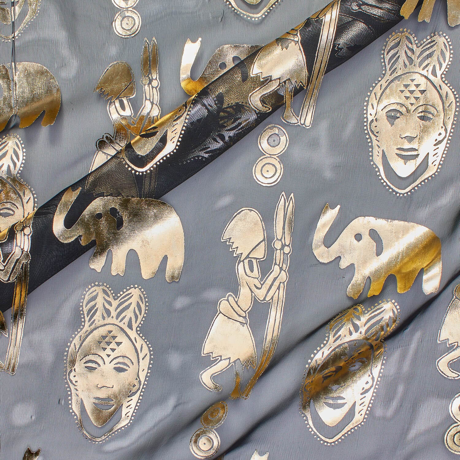 Metallic Foil Tribal Chiffon - Image 2