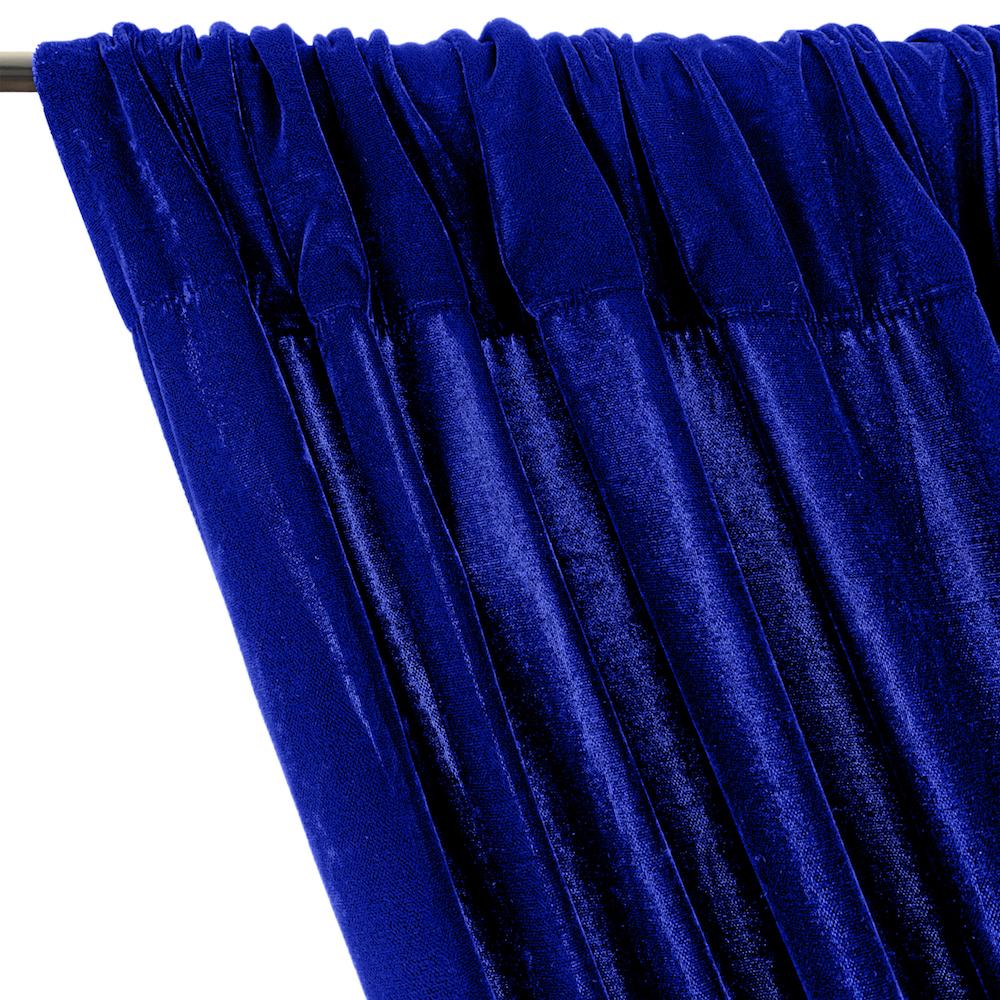 Micro Velvet Rod Pocket Curtains - Royal Blue - Image 2
