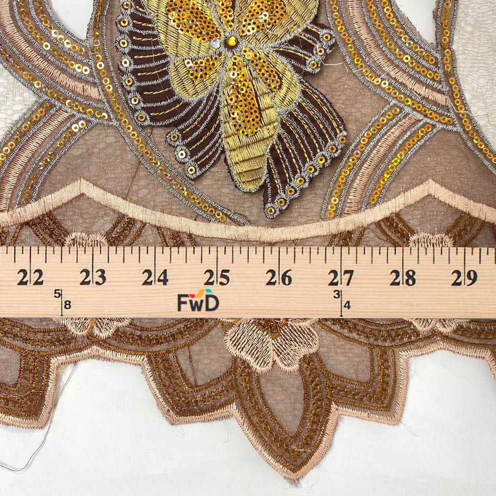 Mocha Butterfly Patch Chemical Lace - Image 4